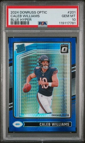 2024 Panini Donruss Optic - Rated Rookie Caleb Williams Blue Hyper Prizm (RC)