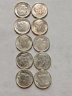 Lot of 10 - U.S. 90% Silver Roosevelt Dimes BU 1964 Various Mints $1 Face #17