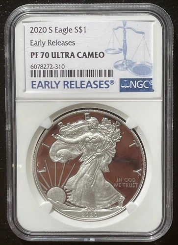 2020-S $1 SILVER AMERICAN EAGLE NGC PF70 Early Releases : 06948