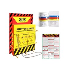 Lontcs MSDS SDS Binder and Wall Station Set,Yellow Heavy Duty 3 Inch Material...