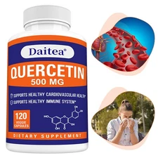 Quercetin 500mg Supplement Skin Heart Immune Support Antioxidant 120 Capsules