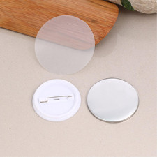 100Pcs Round Badge Films, 58mm Button Maker Supplies Clear Film Button Pins C...