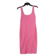 Forever 21 Pink Ribbed Scoop Neck Sleeveless Bodycon Mini Tank Dress Womens S