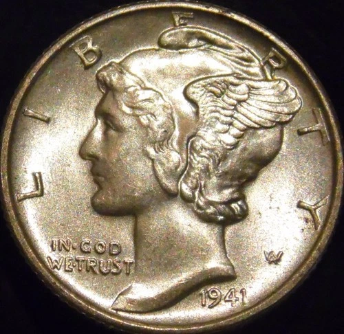 1941-S Mercury Dime Gem BU Uncirculated