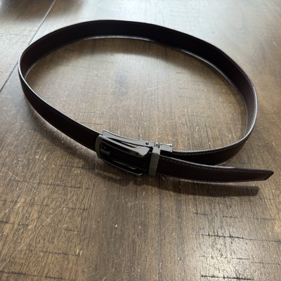 Comfort Click Ratchet Track Belt Brown 1 1/8''W Fits Sz 30-36  in EUC