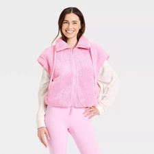 Women's High Pile  Puffer Mix Vest - JoyLab