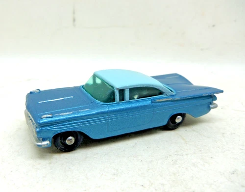 Matchbox Lesney 57b Chevrolet Impala, 2 Tone Blue, Black Base, BP Wheels, N.Mint