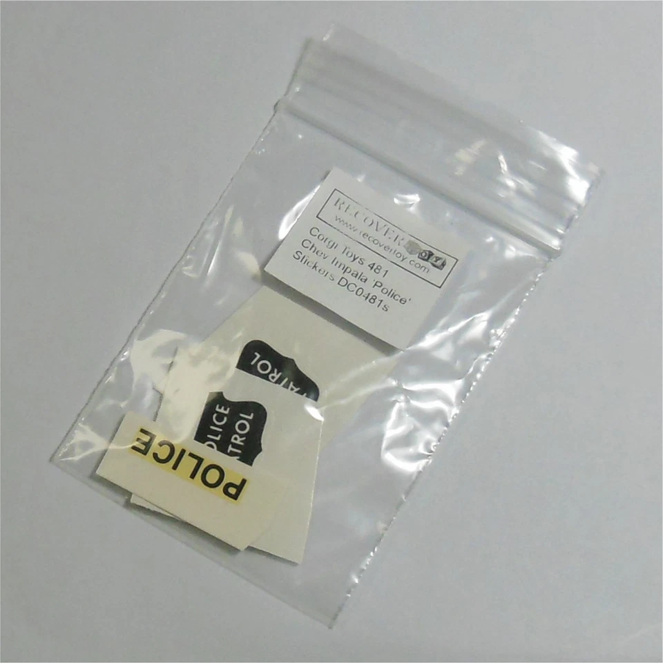 Corgi Toys  481 Chevrolet Police State Patrol Car Stickers - Image 3 of 3