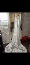 NEW Handmade Sleeveless Wedding Dress Included With Matching Veil Size 14