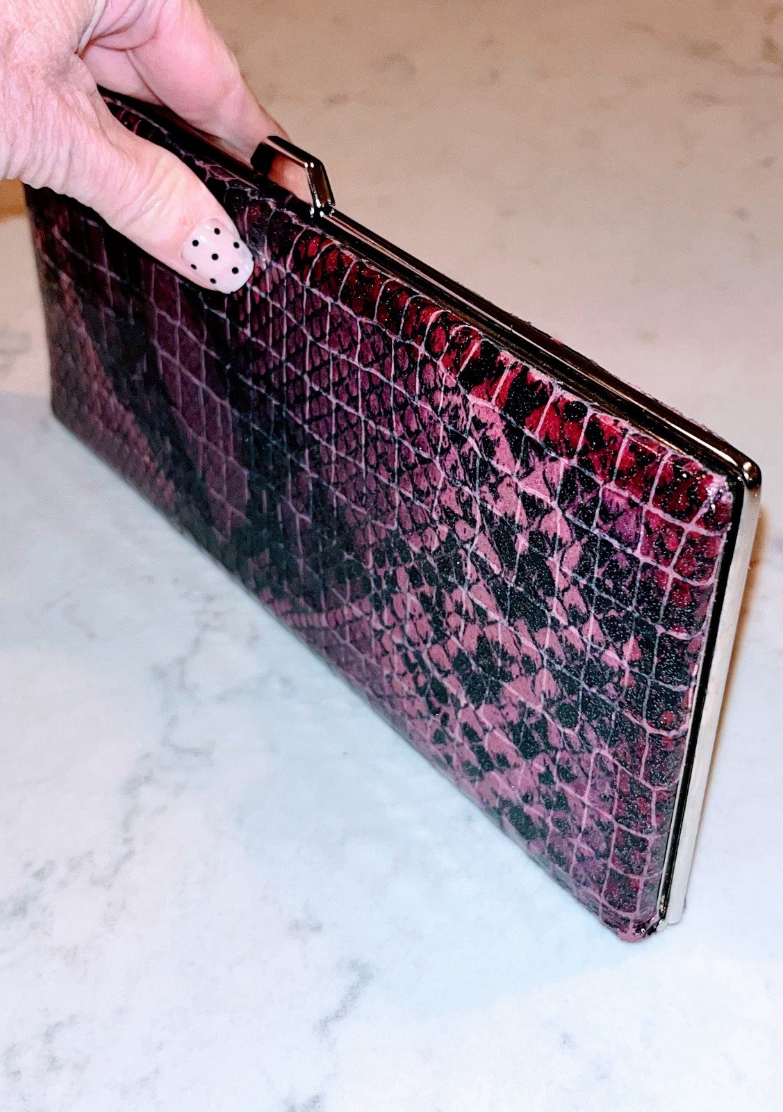 Snakeskin Pattern Clutch/Large Wallet - image 9