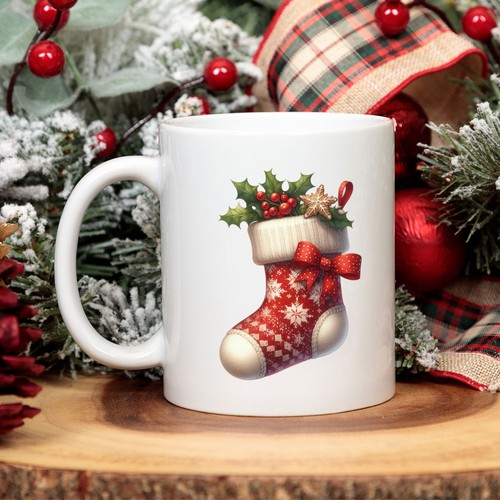 12x Colourful Christmas Stocking Vinyl Sticker Decal Tumbler Wine Glass Bottle - Picture 2 of 3