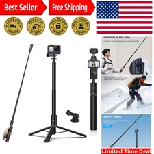 Portable 59-Inch Waterproof Selfie Stick Tripod for DJI & Insta360 Action Shots