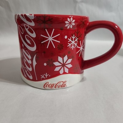 Coca Cola Mug/ Cup Red Wide Mouth By Gibson Snowflakes