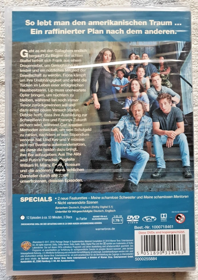 Shameless - Staffel 8 [3 DVDs]  NEU OVP  William H. Macy - Bild 2 von 2