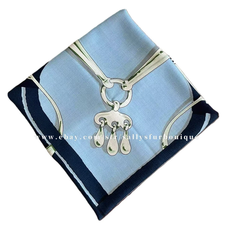 Sallys 70% Cashmere & 30% Silk Wrap Scarf Belt Print Double Face Stole Shawl 53" - Image 4 of 4