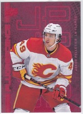 2023/24 UD..JAKOB PELLETIER..FLUORESCENCE..ROOKIE..# F-23..FLAMES..COMBINED SHIP