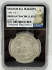 1885-O Morgan Silver Dollar Original Bag Fragment BU NGC #A88