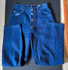 Sasson Vtg Women's Dark Wash Blue Jean Button Fly Straight Leg High Rise Sz 9/10