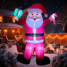12Ft Giant Inflatable Santa Claus with LED Lights Outdoor Yard Christmas Decor