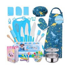 42-Piece Kids Cooking Set - Real Knife, Baking Set, Pots Pans, Pr... Fast Ship