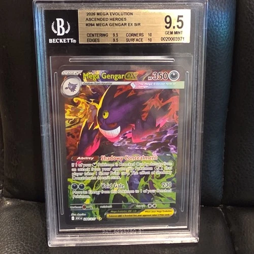 Mega Gengar EX Ascended Heroes SIR #284 Beckett 9.5 2026 Pokémon Card DUAL 10's