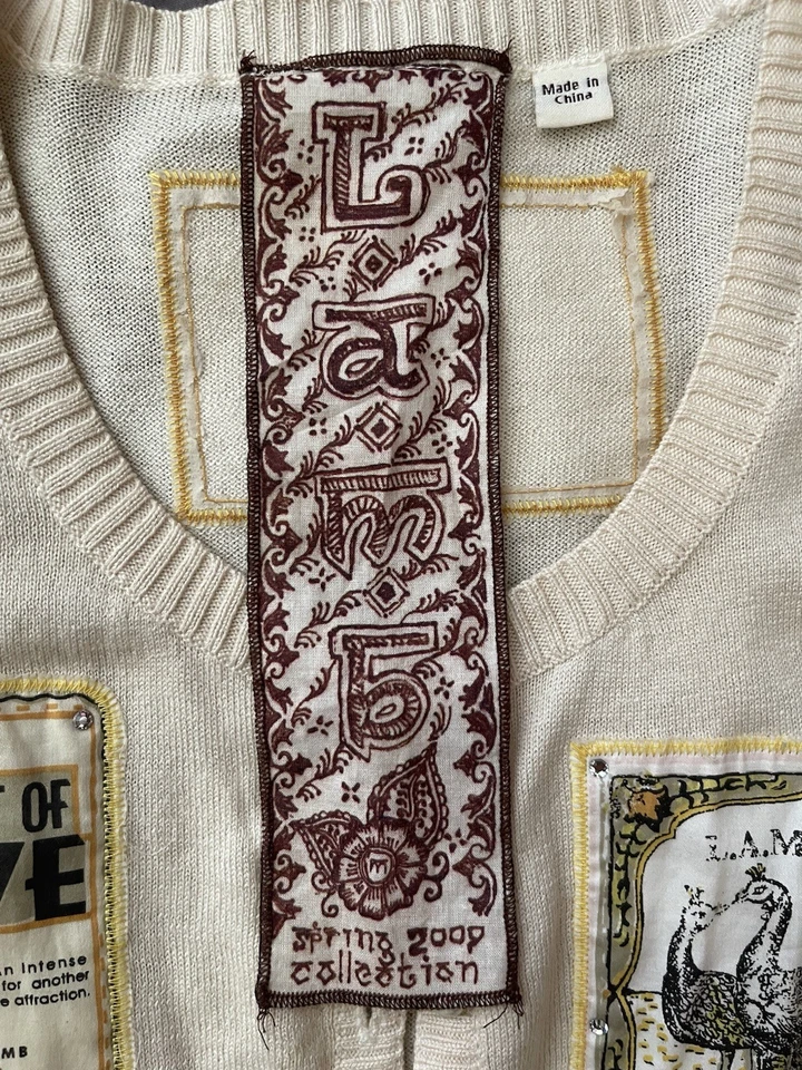 Винтажная Гвен Стефани L.A.M.B. Кардиган свитер - редкая начале 2000-х лоскутное одеяло XS/S - Изображение 2 из 4