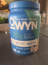 OWYN Only What You Need Plant-Based Protein Smooth Vanilla 1.05lbs Exp 07/08/26
