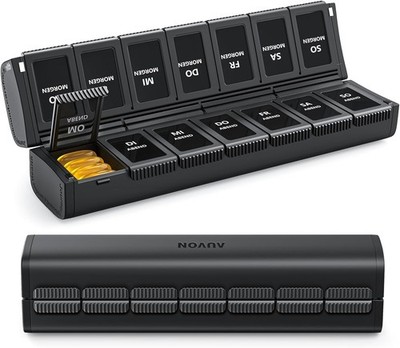 Innovative Faltbare Tablettenbox 7 Tage Morgens Abends, Medikamentenbox Kompakt