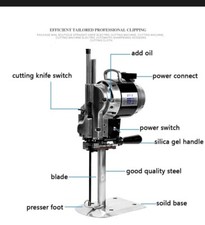 10 Inch Cloth Cutting Machine 220V Straight Knife Automatic Knife Sharpening-