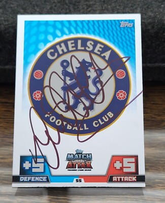 Mark Hughes signierte Topps Match Attax 2014-15 - Chelsea Badge Tactic Karte #55