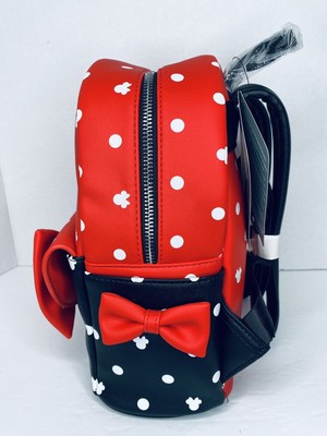 NWT Loungefly Minnie Polkabows mini backpack and cardholder Loungefly Disney Minnie Mouse Dots & Bow Figural Mini  main image 3