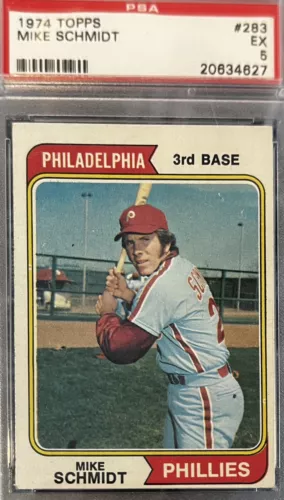 1974 TOPPS MIKE SCHMIDT HOF #283 BASEBALL PSA 5 EX CARD PHILADELPHIA PHILLIES