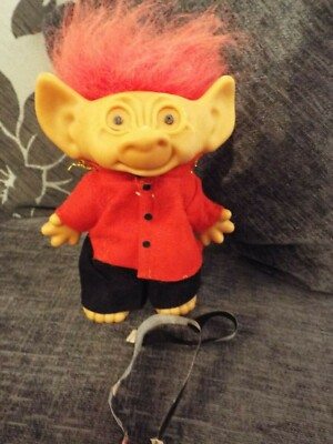 Vintage uned eine Puppe Münze m. Soldatentroll mit roten Haaren 22cm 