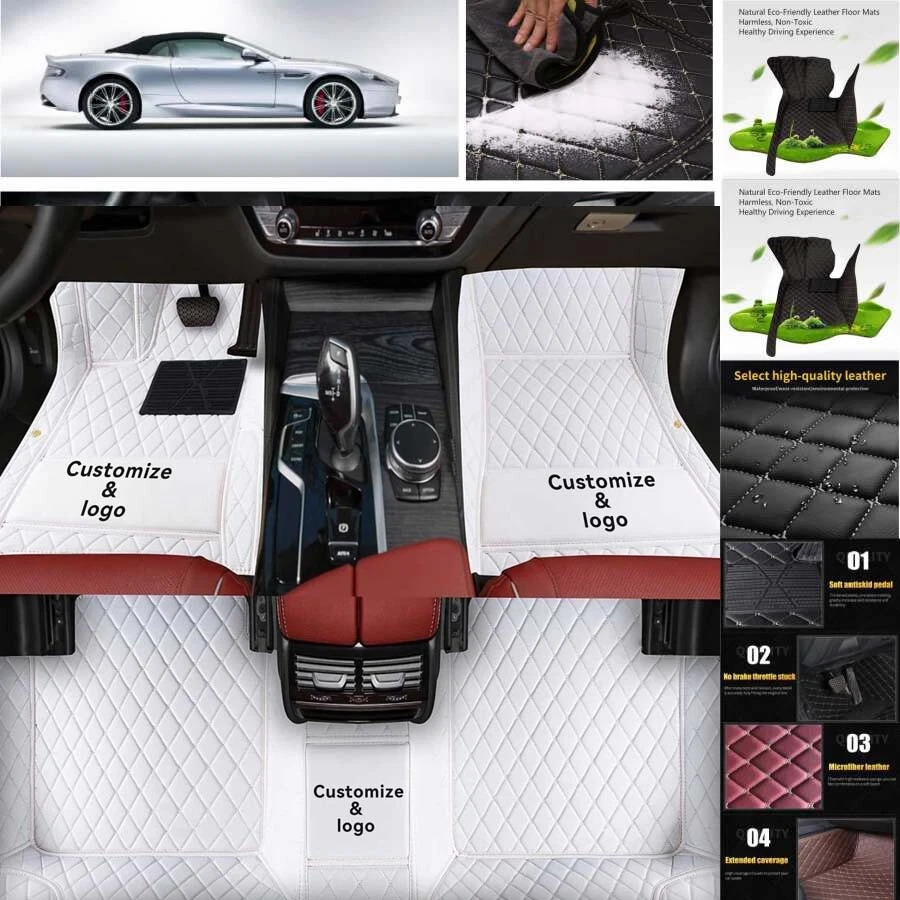 For Aston Martin DB9 Car Floor Mats Handmade Liners Anti-Slip Carpets - Image 2 of 4