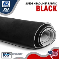 3MM Black Suede Headliner Fabric 60"x80" Foam Backed for Car Inner Roof Repair