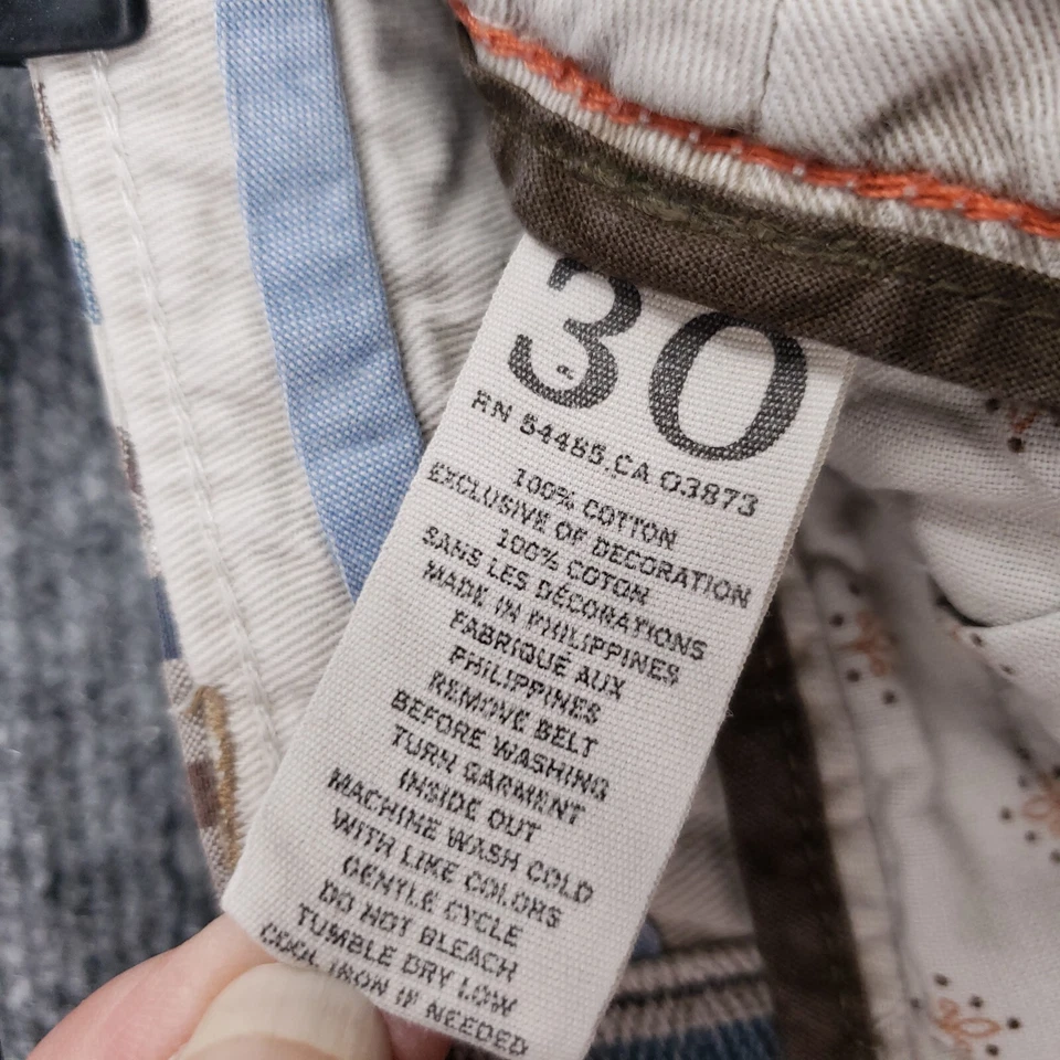 Шорты мужские American Eagle 30 коричневые синие бермудские средняя посадка 11 дюймов клетчатые длиннее - Изображение 4 из 4