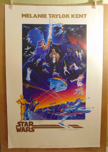 STAR WARS Poster Print AUTOGRAPHED By Artist Melanie Taylor Kent 36" x 24"