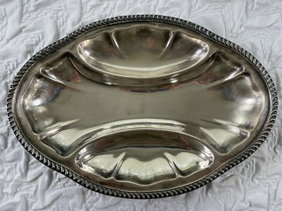 VINTAGE POOLE SILVER CO. SILVER PLATED GEORGIAN DIVIDED RELISH
