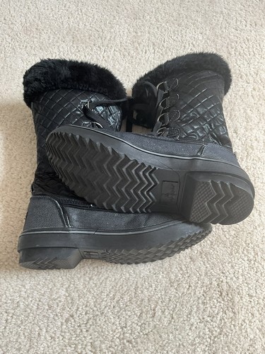 Baby Phat Women's Squirt Boots Lace Up Mid Calf Black Size 7.5 - Picture 2 of 18