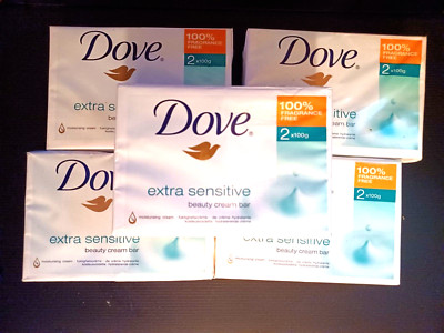 10 Dove Extra Sensitive Beauty Cream Bar Soap Fragrance Free, 3.5 oz each, VHTF