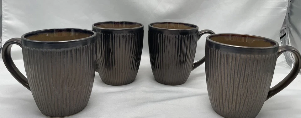 Lot 4 CUISINART Stoneware Anais Collection Coffee Mugs Brown Bronze CDST1-S4G3 - Image 4 of 4