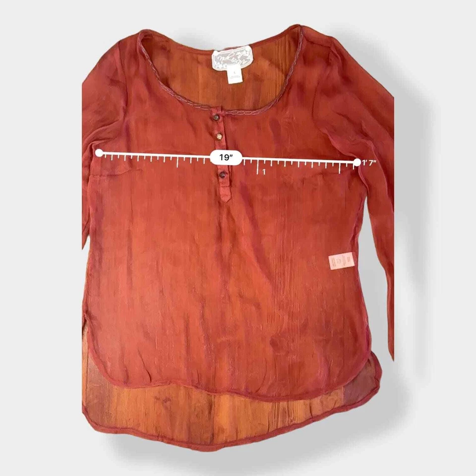 Top Nick and Mo 100% Seda Rojo Manga 3/4 Talla L Foto 4 de 4