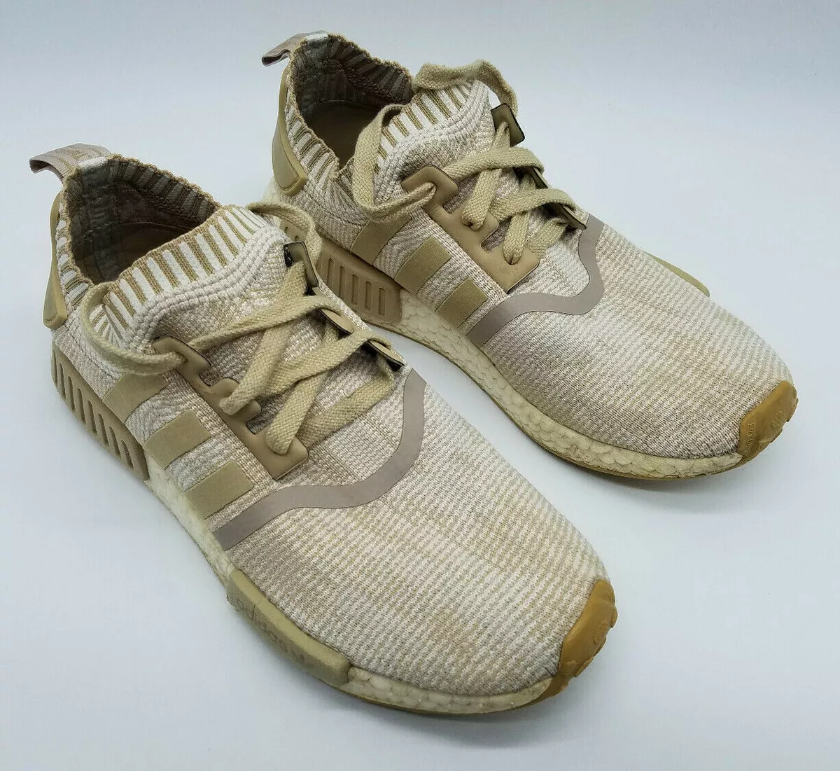 Adidas NMD R1 Primeknit Men&#039;s Shoes Size 7.5 Linen Khaki BY1912 |