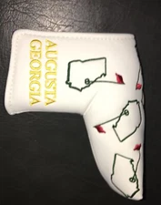 Brand New Studio Crafted Augusta Georgia Magnetic Blade Golf Putter Cover.White.