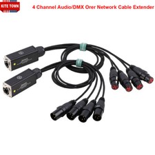 4 Channel 3-Pin XLR Male Female to Single Ethercon Audio Network Cable Extender