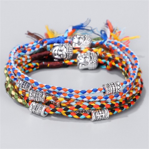 Tibetisch Buddhistisch Glücklich Gewebtes Amulett Armband Kordel Seilarmreif - Bild 3 von 13