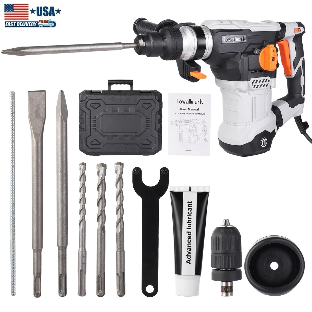 Bauker 1000w 26mm sds plus rotary hammer drill 240v hot sale