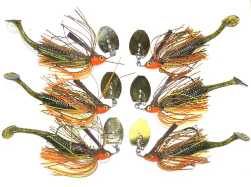 Vibrating Jig WEEDLESS "Crawfish Ultimate" 6 total: 3 3/8 & 3 1/2 w/Trailer