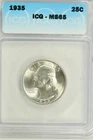 1935 Washington Quarter : ICG MS65