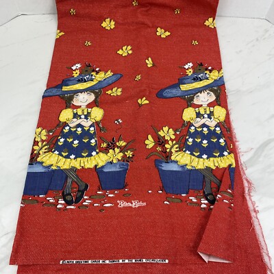 Vintage Petticoats & Pantaloons Fabric Panel Piece  Red 44 x 52''  Thin Denim